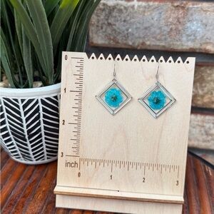 Handmade Resin Floral Earrings | Real Flower Jewelry | Stainless Steel Hooks